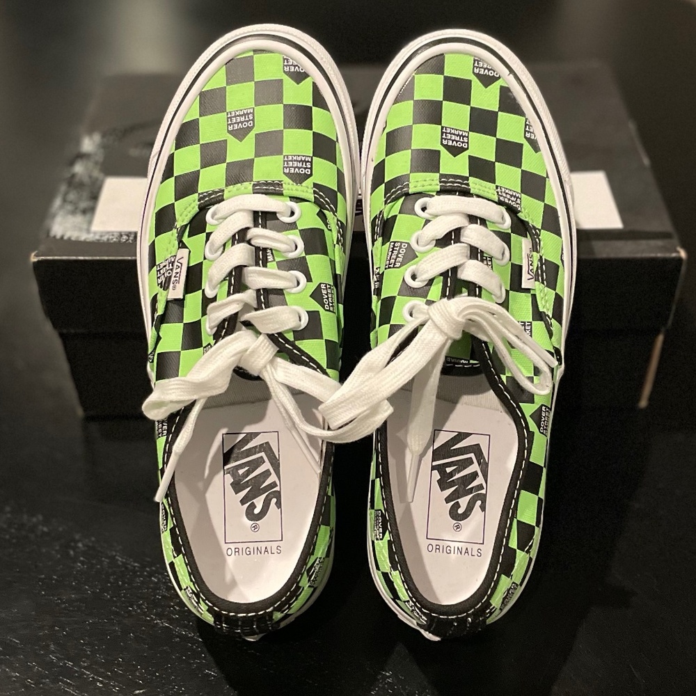 Vans x Dover Street Market OG Authentic LX DSM Checkerboard (Fluro Green) - Picture 6 of 13